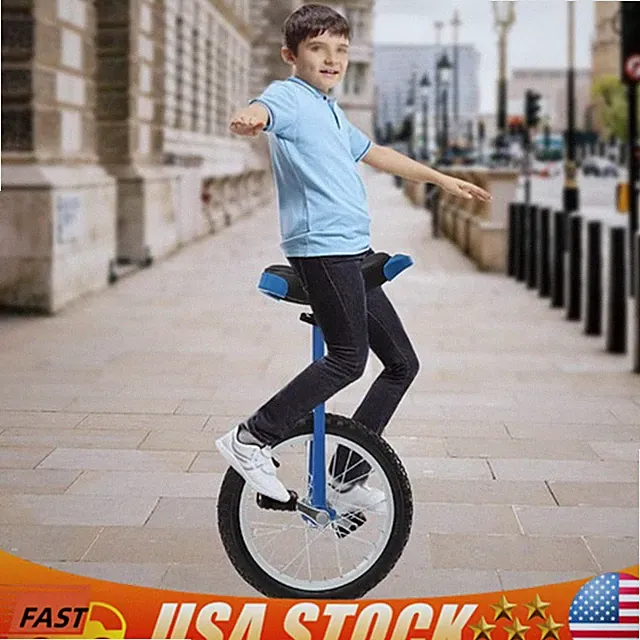 16" Unicycle One-Wheel Bike Kids Adults Beginner Outdoor Sports Self Balancing