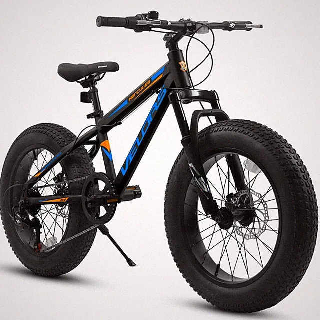 20'' Fat Tire Mountain Bike,7-Speed Disc Brakes & Front Suspension(Black)