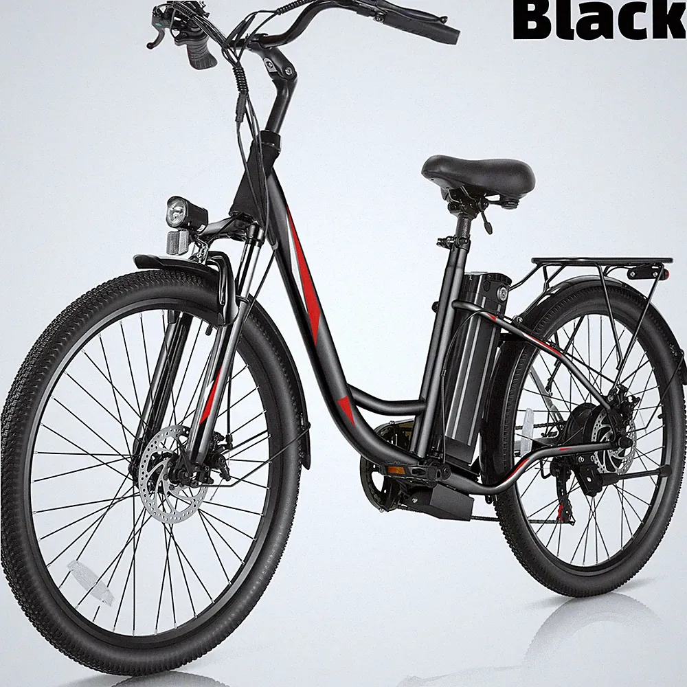 26" 500W Electric Hybrid Bicycle 7-Speed 19.8MPH Electric City Commuter Bike~
