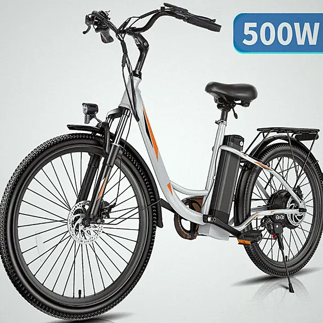 26'' Electric Bike 500W 48V Commuting E-Bike Beach Cruiser Bicycle Max 50miles*)