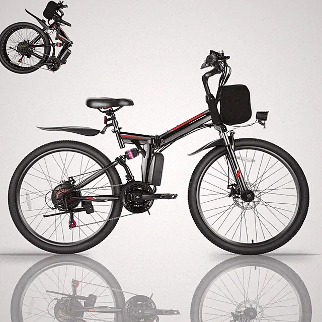 26In Folding Electric Bike Cruiser Bicycle 500W 48V e Bike for Adults with LCD🚵