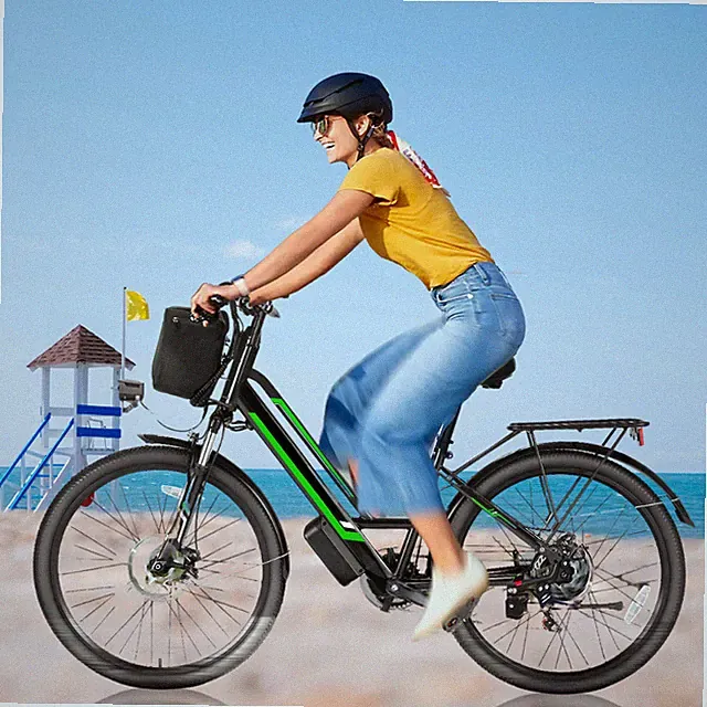 26in Adults Electric Bike, 500W 48V Mountain Bicycle City Cruiser e Bikes w/LCD⭐