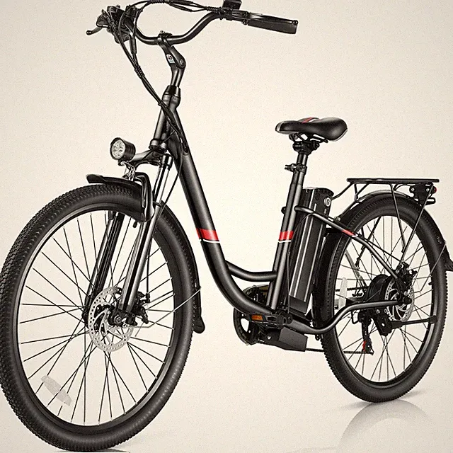 26in Electric Bike 500W 48V Step Thru Cruiser Bicycle Commuter E-Bike Up to 50mi