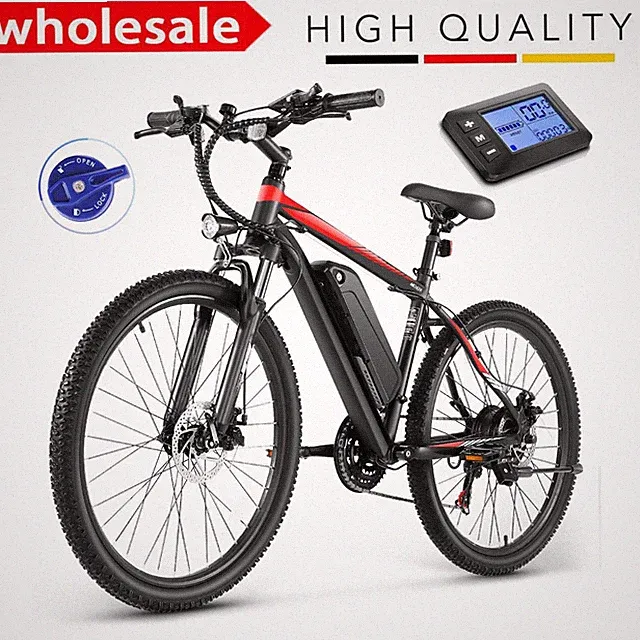 500W 26" Electric Hybrid Bicycle 21-Speed 22MPH w/LCD Display Mountain Bicycle