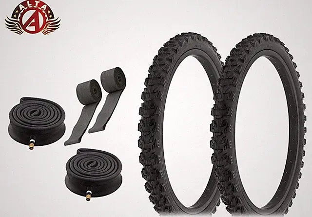 Alta BICYCLE 20" x 2.00" ROUGH Black Durable TIRES HEAVYDUTY TUBES 6PC SET.
