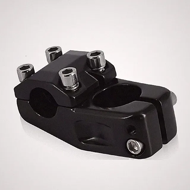 BMX Bike Stem Aluminum Alloy Fixed Gear Bicycle Stem 28.6x22.2mm, Black