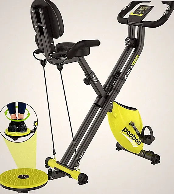 Home Folding Stationary Bike Cycling Exercise Bike Workout Bike Upright X-Bike