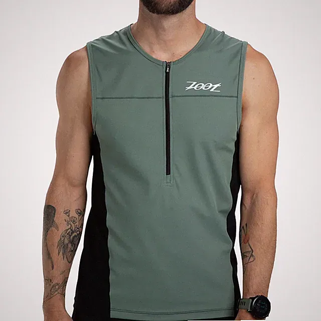 Men’s Core Tri Tank, Performance Triathlon Race Tank Top, UPF 50+ Fabric, Rea...