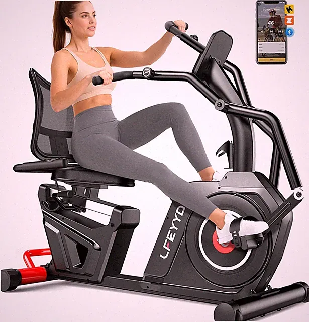 Recumbent Exercise Bike for Home Stationary Bike with Arm Exerciser Workout Bike