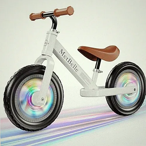 Toddler Balance Bike 1-3 Year Old,12" No Pedal Kids Indoor Outdoor Toy White