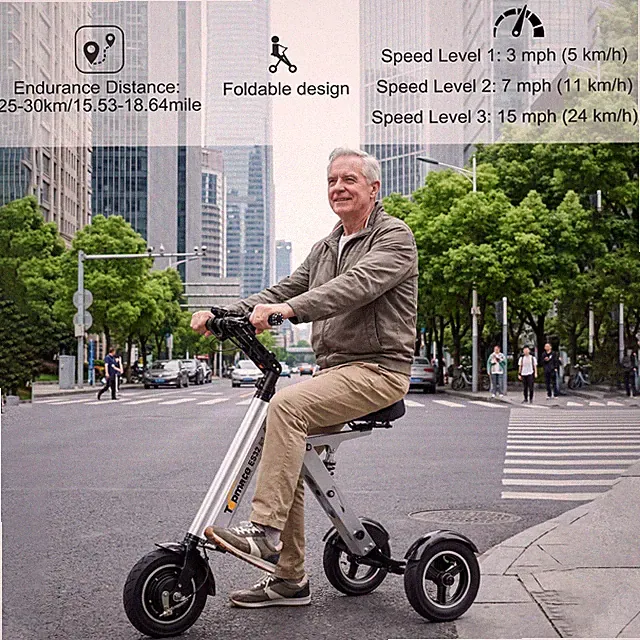 Topmate ES32 Electric Tricycle for Adult,Foldable Used 3 Wheel Mobility Scooter