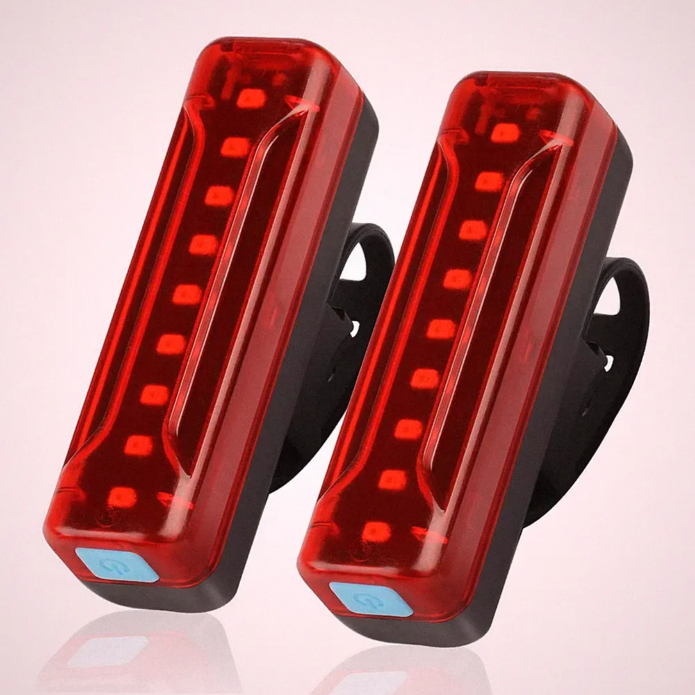 Usb Rechargeable Bike Tail Light 2 Pack,1200mah Runtime 50 Hours,ultra Bright Le
