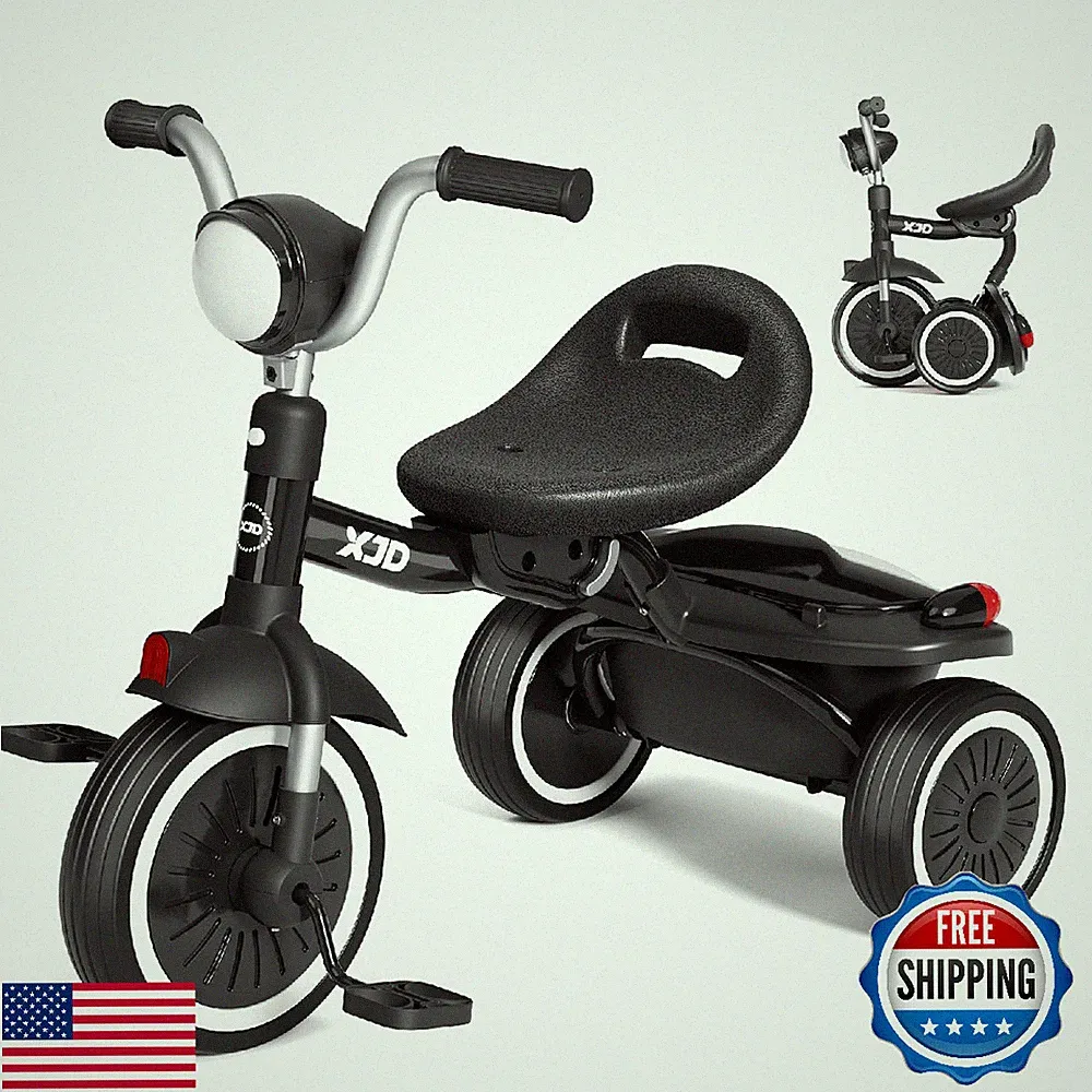 XJD Toddler Tricycle, Foldable Toddler Bike with Pedals, Tricycle for 2-5 Year O
